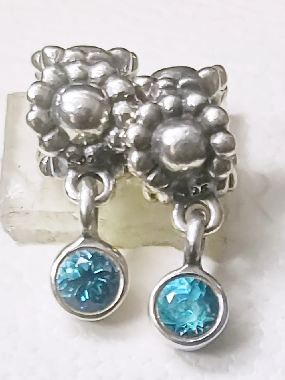 PANDORA SET OF 2 DEW DROP TOPAZ DANGLE EXCELLENT CONDITION FIRM PRICE - Picture 8 of 10